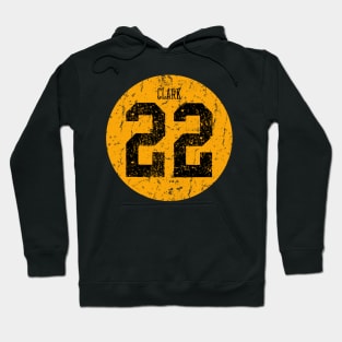 Caitlin Clark Yellow Distressed Jersey Number 22 Front & Back Hoodie